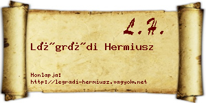 Légrádi Hermiusz névjegykártya